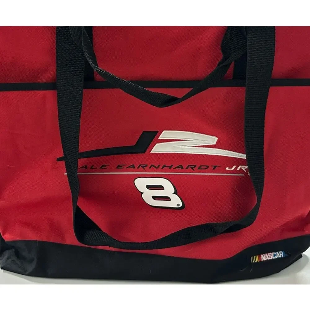 NASCAR #8 Dale Earnhardt Jr Large Red Zippered Canvas Tote With Handles